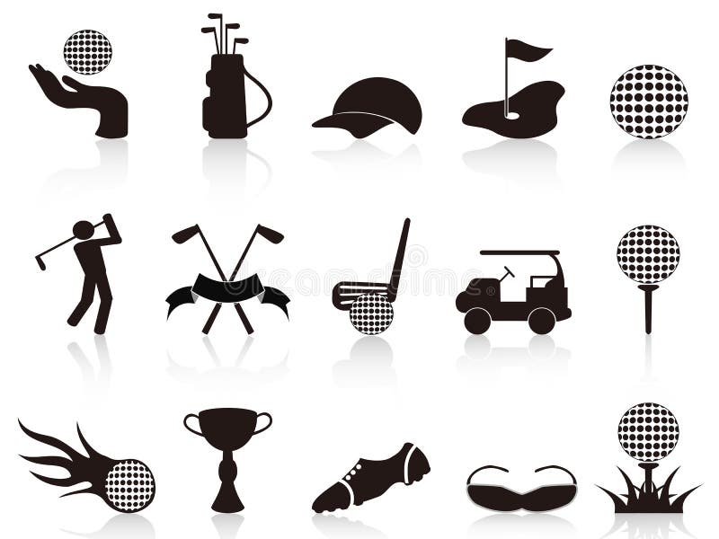 Iconos negros del golf fijados libre illustration Iconos negros del golf fijados libre illustration