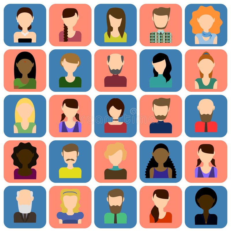 Iconos planos de la gente fijados libre illustration Iconos planos de la gente fijados libre illustration
