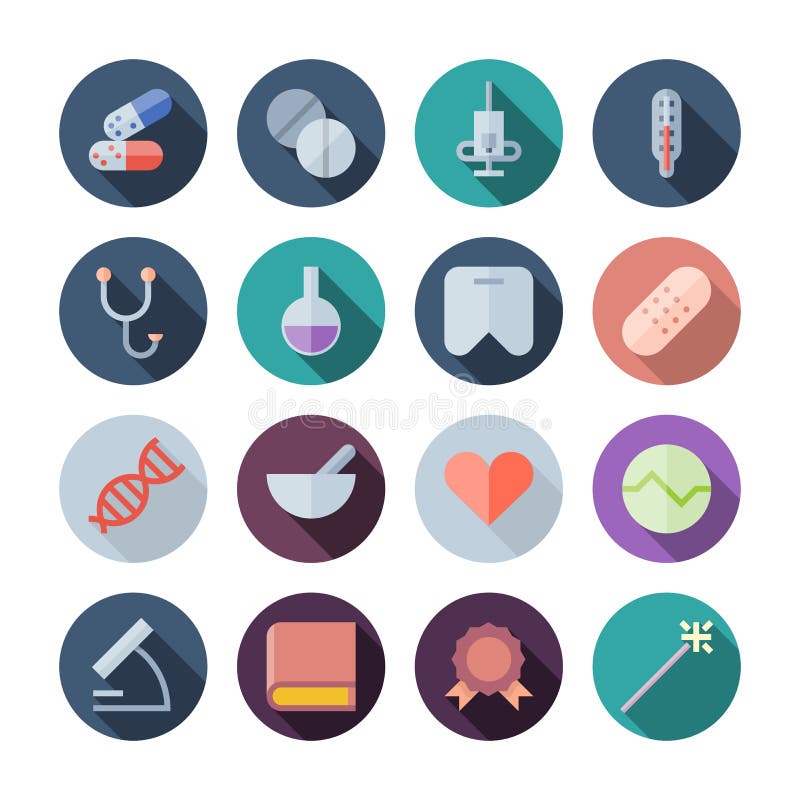 Iconos planos del diseño para médico libre illustration Iconos planos del diseño para médico libre illustration