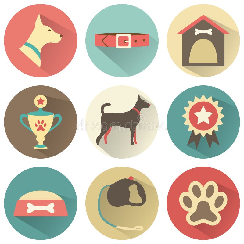 Iconos retros del perro fijados Ilustración del vector para el Web ilustración del vector Iconos retros del perro fijados Ilustración del vector para el Web ilustración del vector
