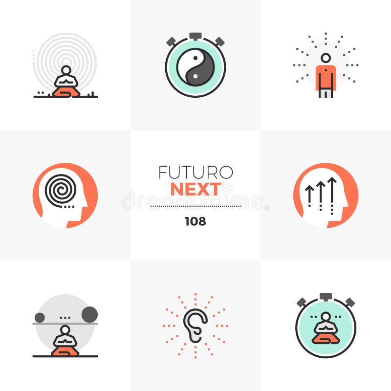 Iconos siguientes de Futuro del Mindfulness ilustración del vector Iconos siguientes de Futuro del Mindfulness ilustración del vector
