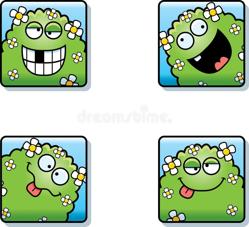 Iconos tontos del monstruo de la planta de la historieta stock de ilustración Iconos tontos del monstruo de la planta de la historieta stock de ilustración