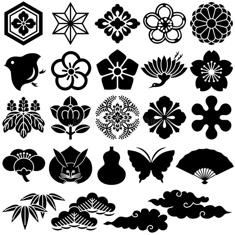 Iconos tradicionales japoneses libre illustration Iconos tradicionales japoneses libre illustration