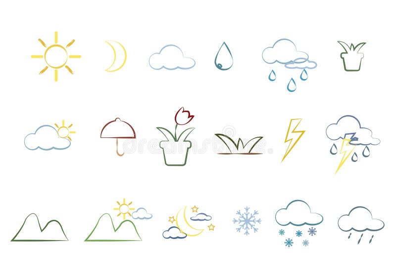 Iconos y accesorios de la naturaleza libre illustration Iconos y accesorios de la naturaleza libre illustration