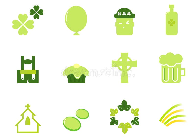 Iconos y elementos del día de San Patricio del irlandés y. ilustración del vector Iconos y elementos del día de San Patricio del irlandés y. ilustración del vector