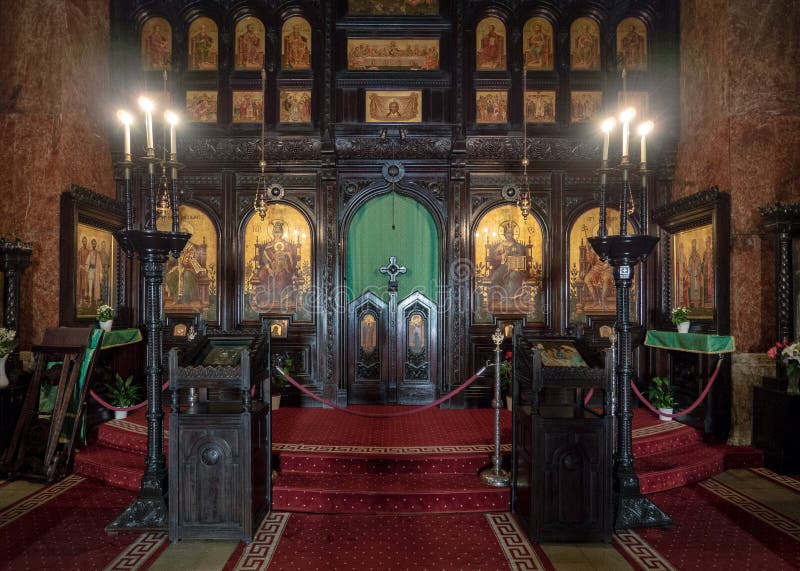 Iconostasi della cattedrale di incoronazione, Alba Iulia, Romania immagini stock Iconostasi della cattedrale di incoronazione, Alba Iulia, Romania immagini stock