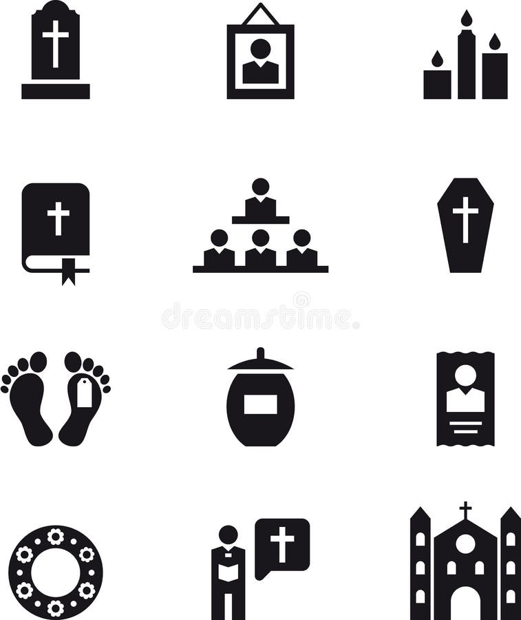 icons of death, funerals and religion