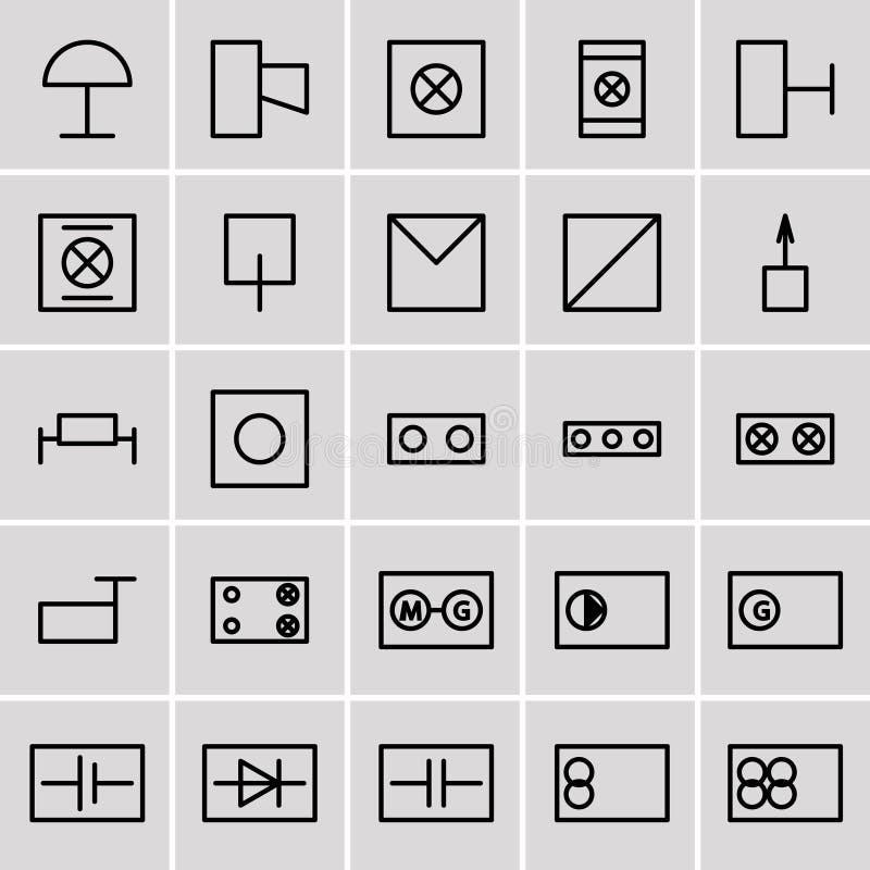 Icons electrical symbols royalty free illustration