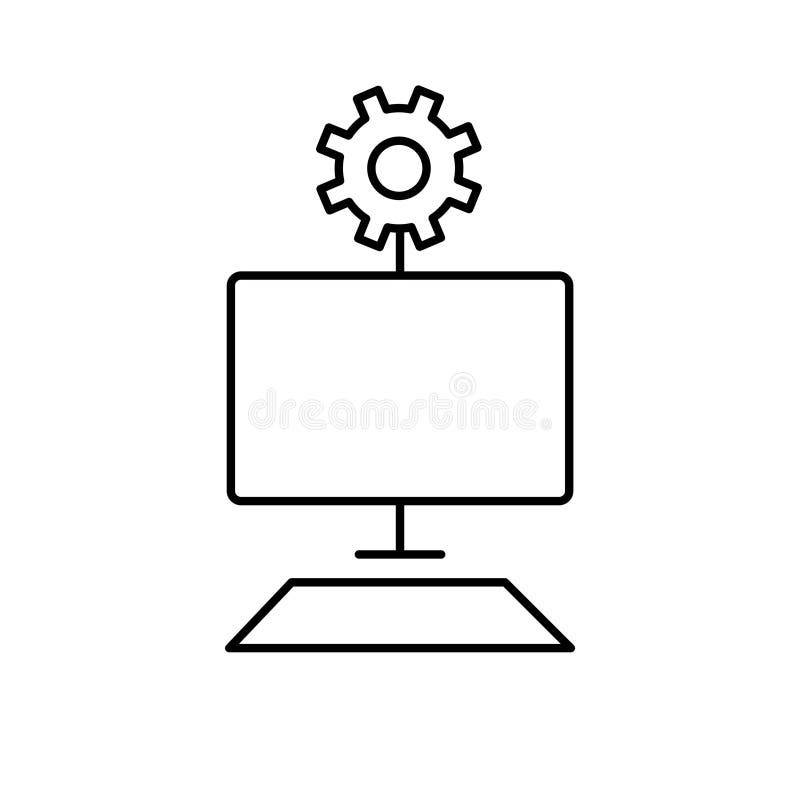Icons für die Computerverwaltung Vektor für 10 mit einem einfachen und minimalistischen Design stock abbildung