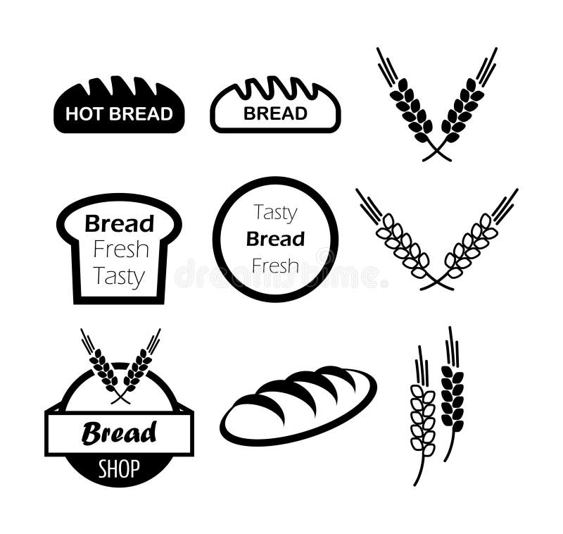 Loaf Bread Isolated on White Vector Emblem Illustration with Image in