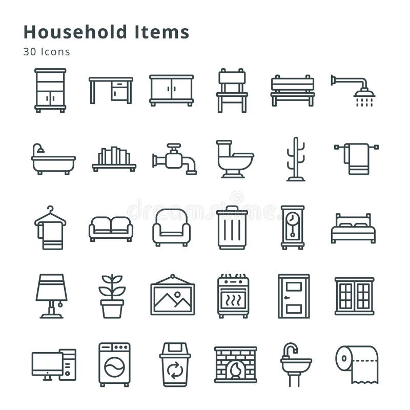 Household Items Drawing Stock Illustrations – 925 Household Items