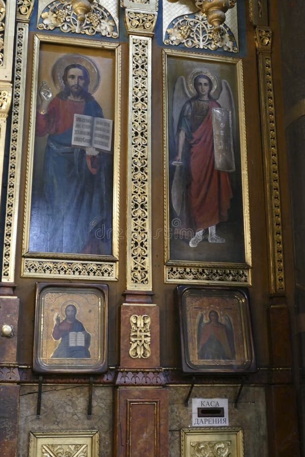 Icons on the Iconostasis that Separates Nave from Apse Stock Image Icons on the Iconostasis that Separates Nave from Apse Stock Image