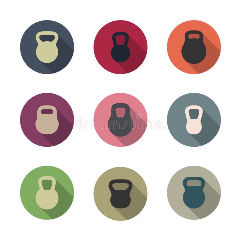 Icons kettlebells, vector illustration.