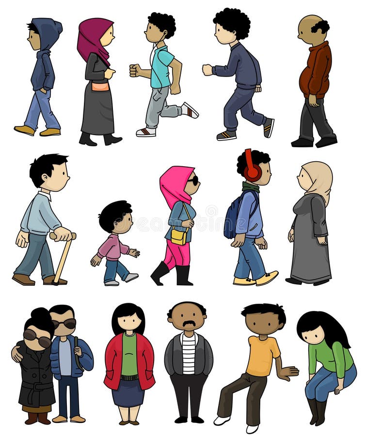 Icons Of Middle Eastern People royalty free illustration