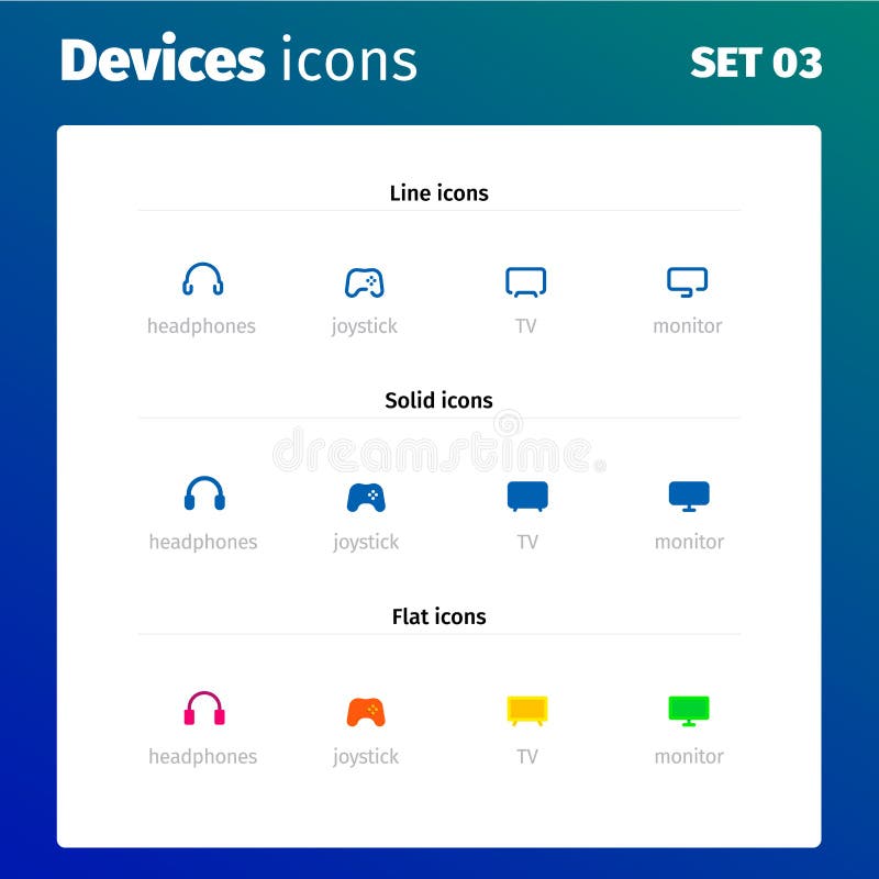 Icons of modern devices and electronics vector illustration Icons of modern devices and electronics vector illustration