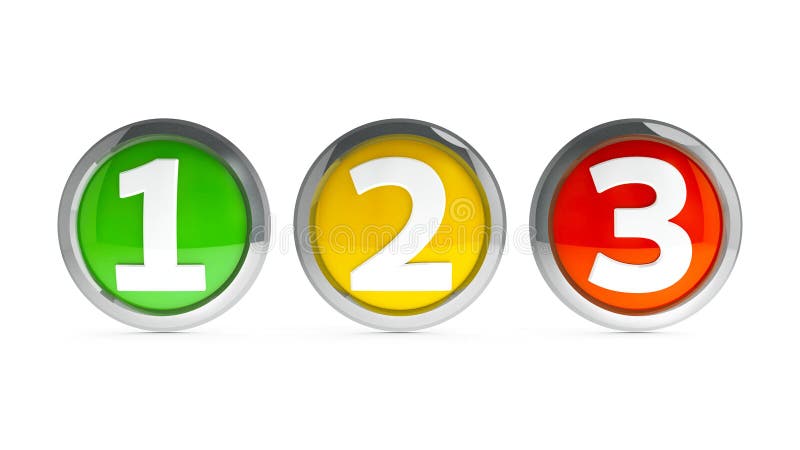 Numbers one two three 1 2 3 Stock Illustration