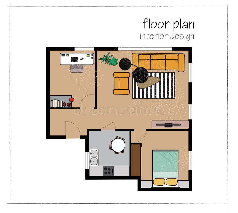 Vector Interior Design Floor Plan. Home House Top View. Collection Set  Elements. In Color. Stock Vector - Illustration Of Elements, Carpet:  112588421
