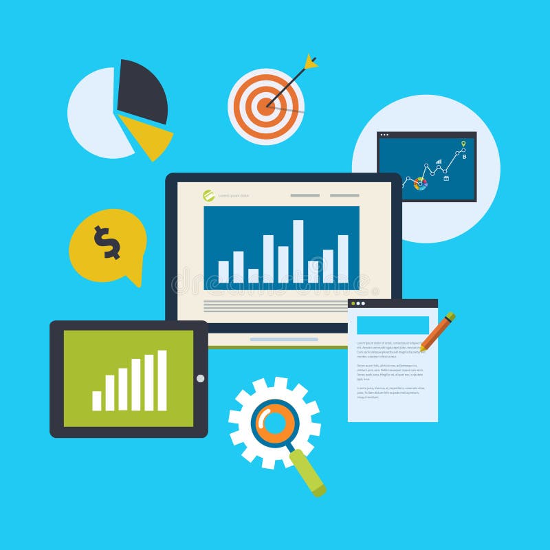 Icons set of website SEO optimization stock illustration Icons set of website SEO optimization stock illustration