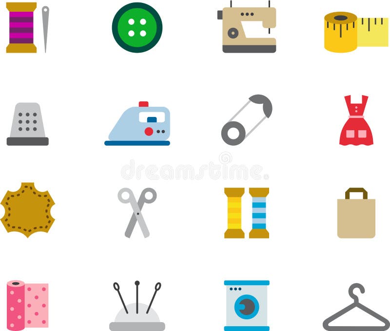 Sewing icons stock vector. Illustration of collection - 41786846