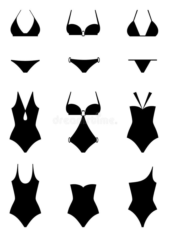The contours of swimsuits stock vector. Illustration of background ...