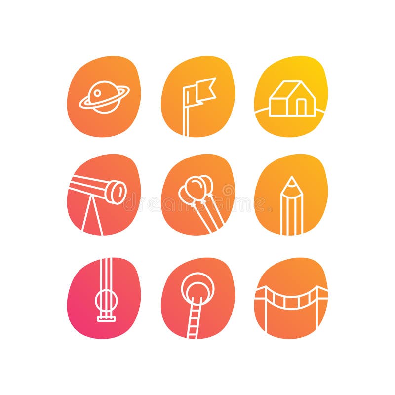 Icons on the theme of summer holidays for children royalty free illustration Icons on the theme of summer holidays for children royalty free illustration