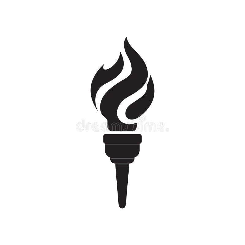 Icons Torch with Flame Isolated Vector Stock Vector - Illustration of