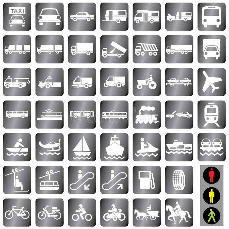 48 vector icons set at the â€œone transportâ€ theme. 48 vector icons set at the â€œone transportâ€ theme