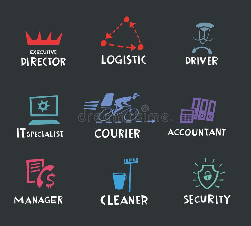 Icons of Various Office Professions Stock Vector - Illustration of  profession, specialist: 184172464