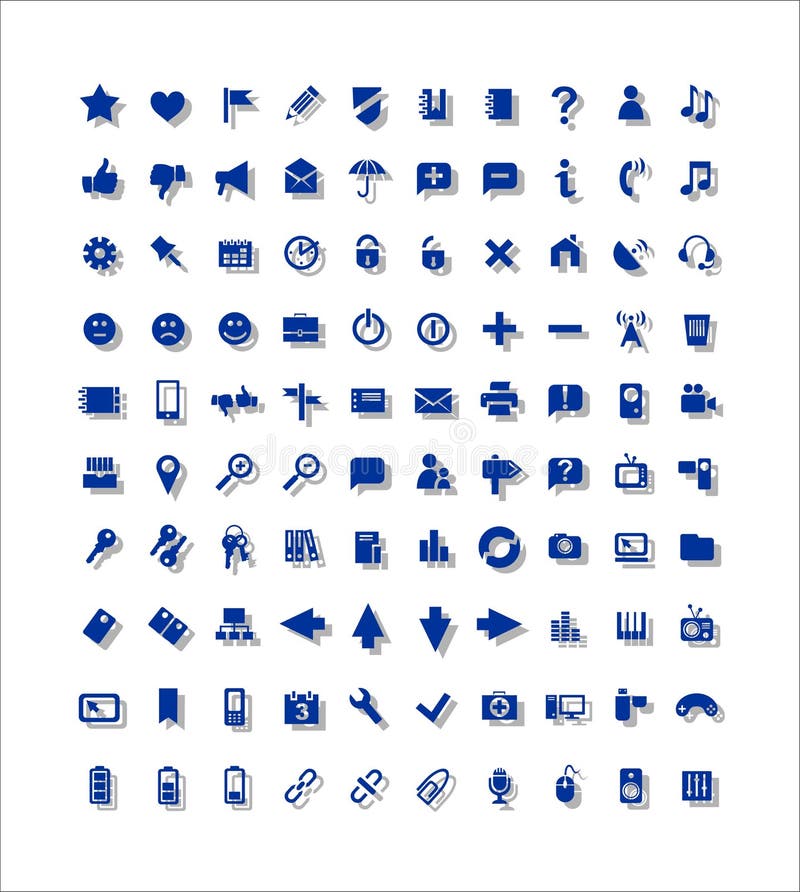 100 icons, Web, media, communications