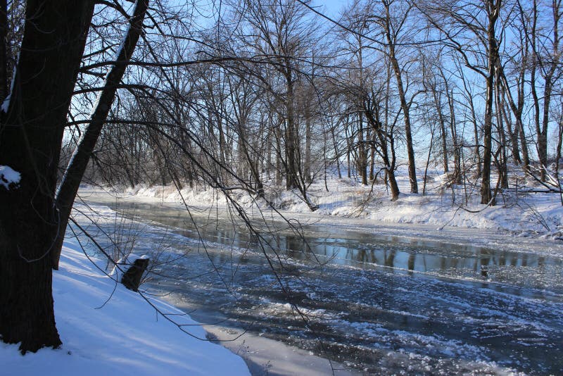 Icy creek stock photo. Image of white, outdoor, wintertime - 63654368