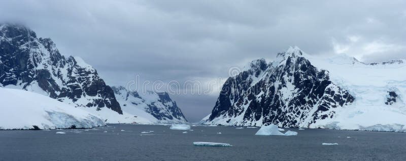 Icy landscape in Antarctica