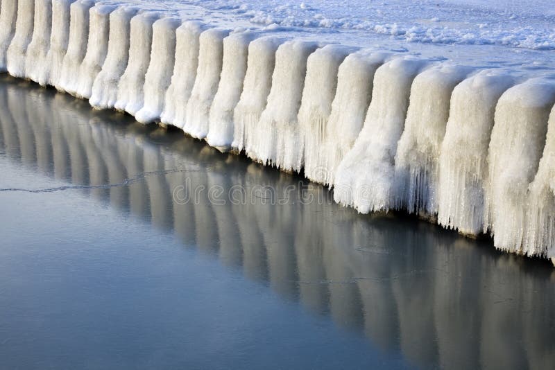 Icy shore of Lake Michigan