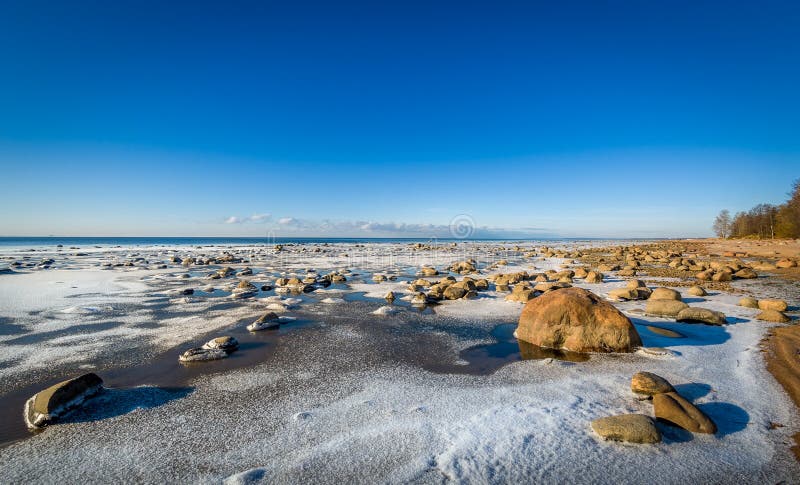 Icy shore landscape