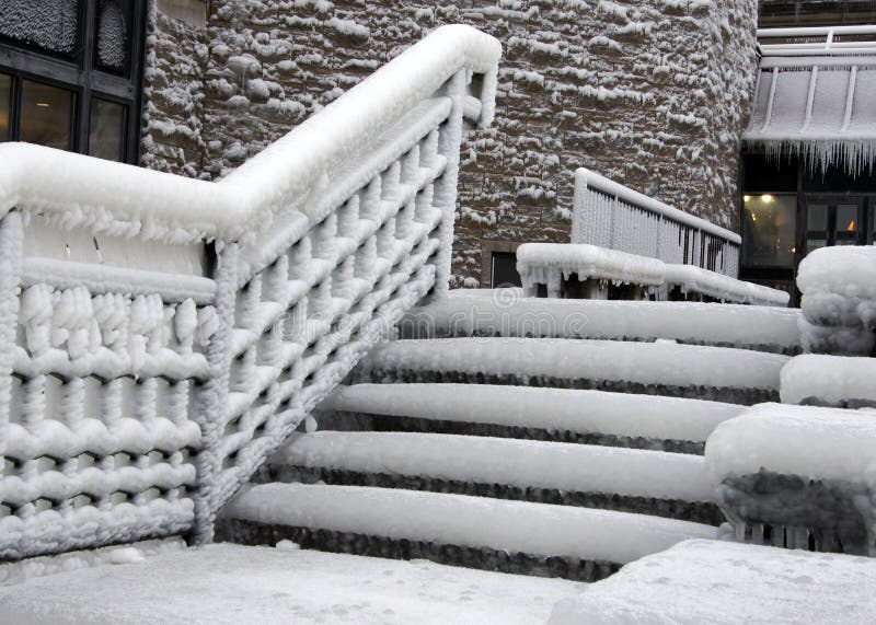 Icy Steps stock photo. Image of outdoor, urban, entrance 15866242