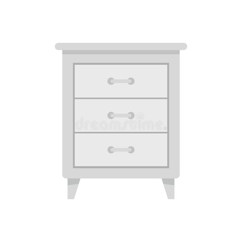 Icône blanche de nightstand, style plat illustration libre de droits Icône blanche de nightstand, style plat illustration libre de droits