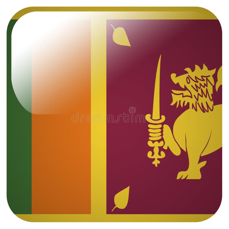 Icône brillante avec le drapeau de Sri Lanka illustration libre de droits Icône brillante avec le drapeau de Sri Lanka illustration libre de droits
