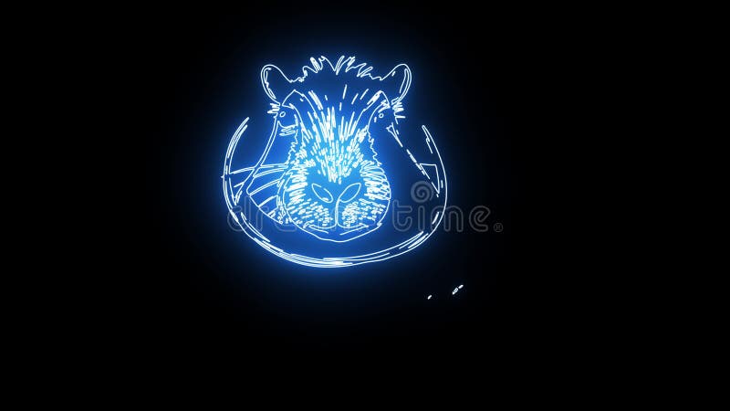 Icône capybara avec effet néon brillant illustration libre de droits