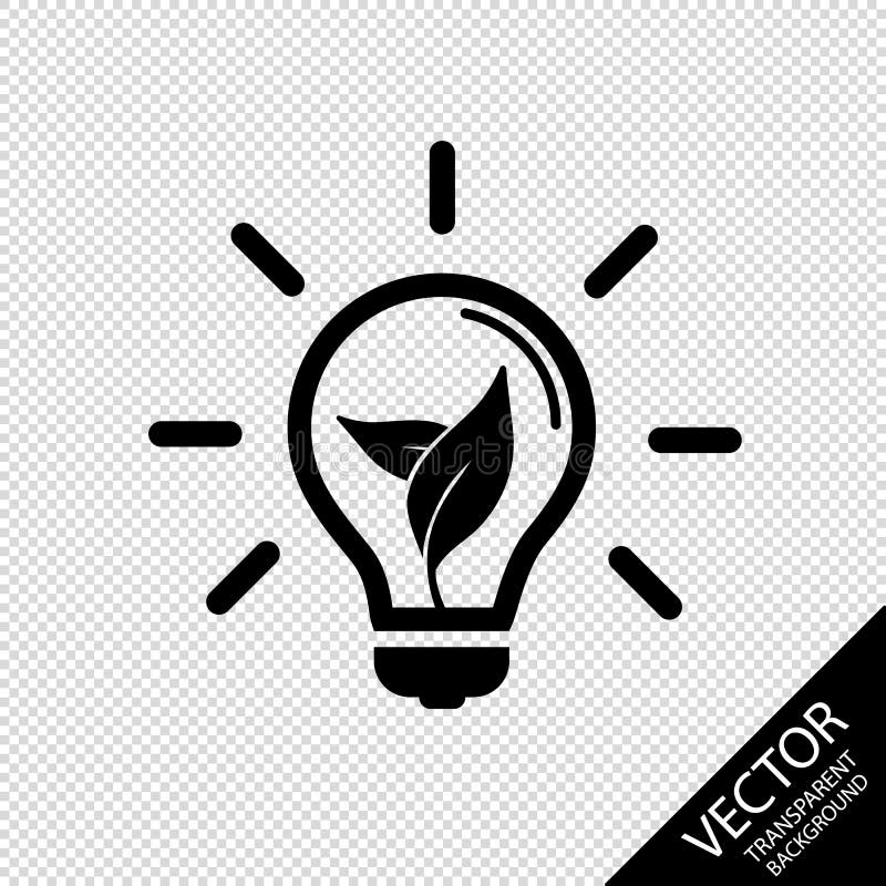 Icône d'ampoule - concept des sources d'énergie naturelles - illustration de vecteur - Isolatet sur le fond transparent illustration stock Icône d'ampoule - concept des sources d'énergie naturelles - illustration de vecteur - Isolatet sur le fond transparent illustration stock
