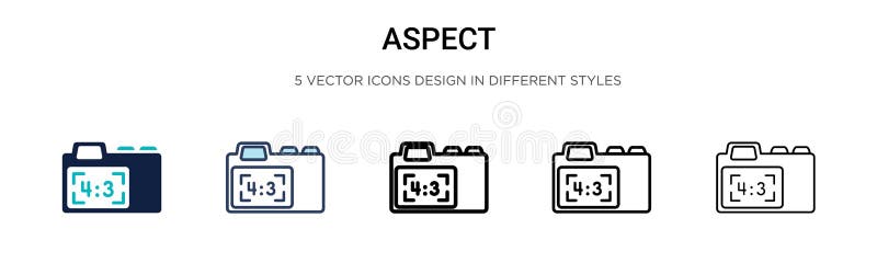 Aspect icon in filled, thin line, outline and stroke style. Vector illustration of two colored and black aspect vector icons designs can be used for mobile, ui, web. Aspect icon in filled, thin line, outline and stroke style. Vector illustration of two colored and black aspect vector icons designs can be used for mobile, ui, web