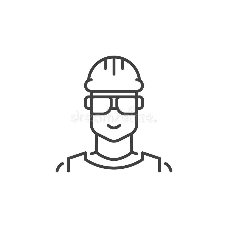 Icône d'ensemble de concept de vecteur de constructeur Symbole masculin de travailleur illustration libre de droits Icône d'ensemble de concept de vecteur de constructeur Symbole masculin de travailleur illustration libre de droits