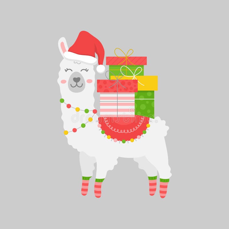 Icône d'illustration vectorielle de Noël llama
