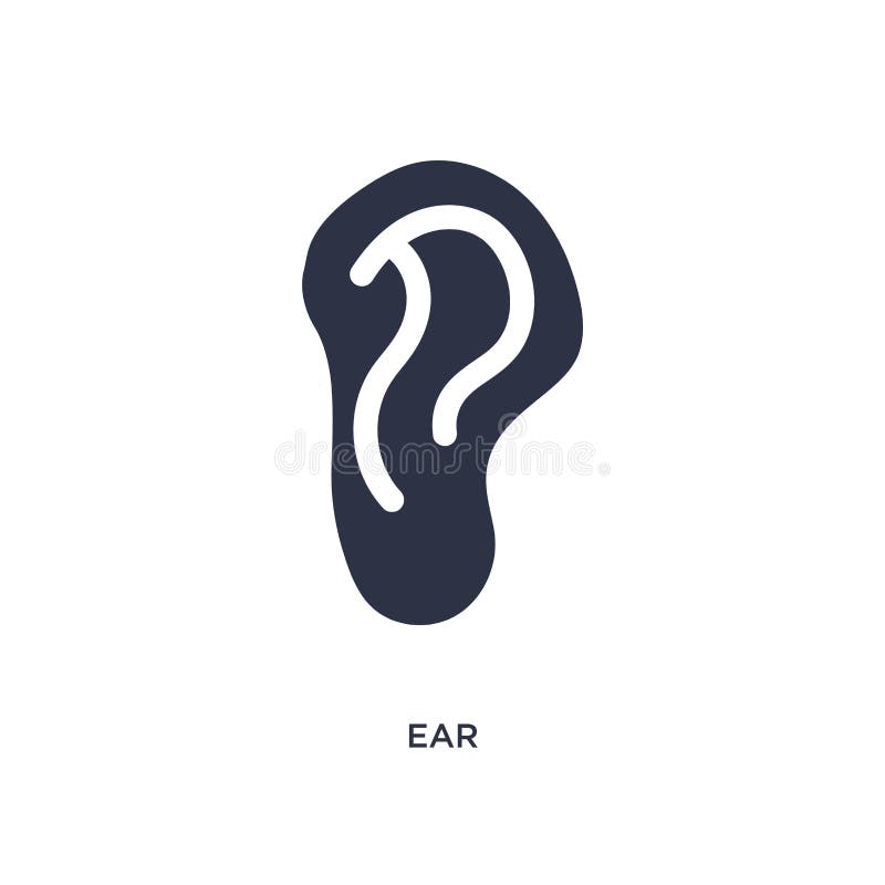 Icône d'oreille sur le fond blanc Illustration simple d'élément de concept médical illustration de vecteur Icône d'oreille sur le fond blanc Illustration simple d'élément de concept médical illustration de vecteur