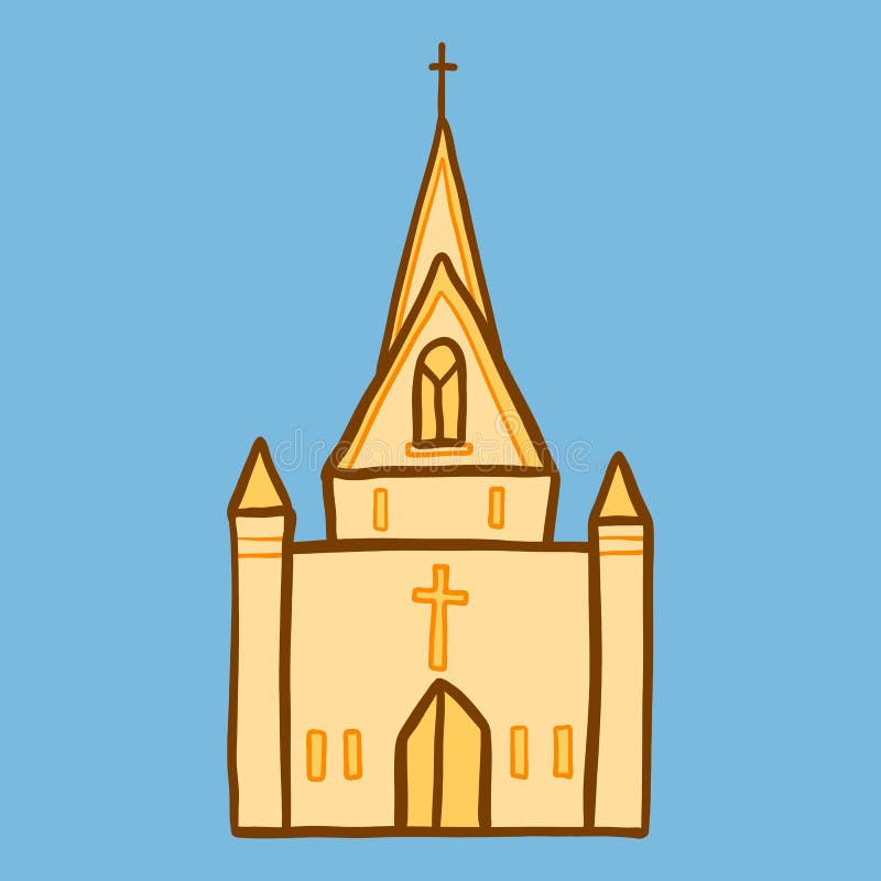 Icône d'église de cathédrale, style tiré par la main illustration de vecteur Icône d'église de cathédrale, style tiré par la main illustration de vecteur