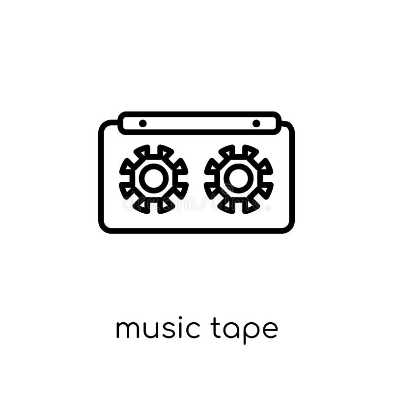 Icône de bande de musique Ico linéaire plat moderne à la mode de bande de musique de vecteur illustration stock Icône de bande de musique Ico linéaire plat moderne à la mode de bande de musique de vecteur illustration stock