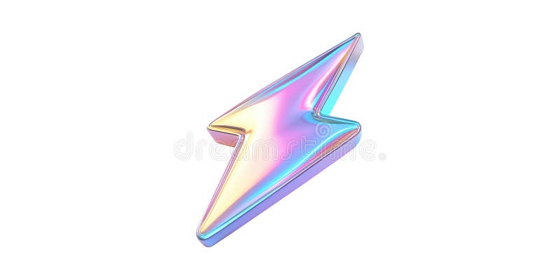 Icône de boulon d'éclair coloré. Symbole de puissance énergétique et d'innovation isolée sur un contexte transparent illustration de vecteur