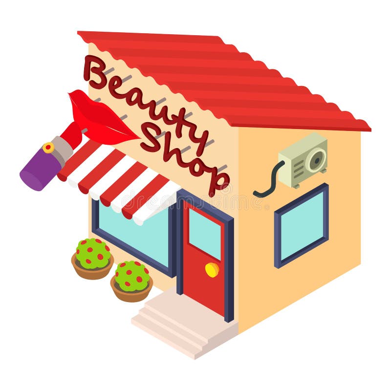 Icône de boutique de beauté, style isométrique illustration de vecteur Icône de boutique de beauté, style isométrique illustration de vecteur