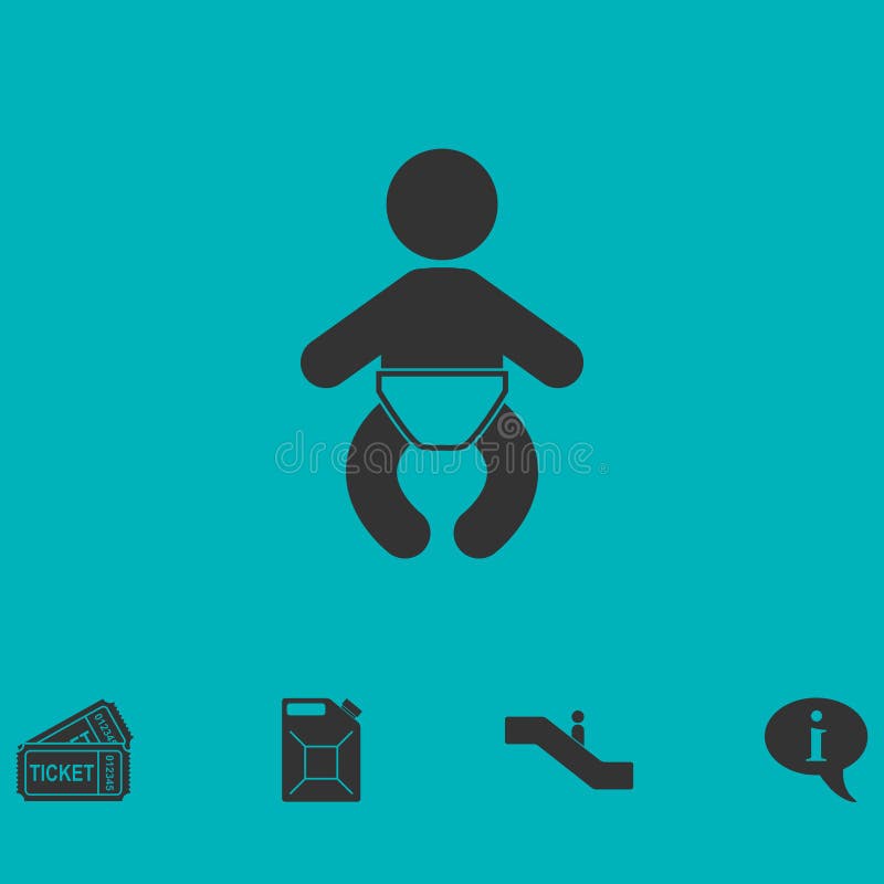 Icône de bébé plate illustration libre de droits Icône de bébé plate illustration libre de droits