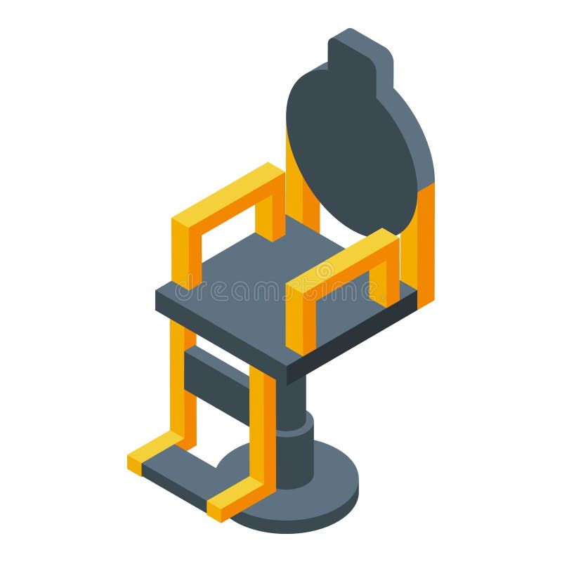 Black yellow chair icon isometric vector. Barber equipment. Classic work. Black yellow chair icon isometric vector. Barber equipment. Classic work