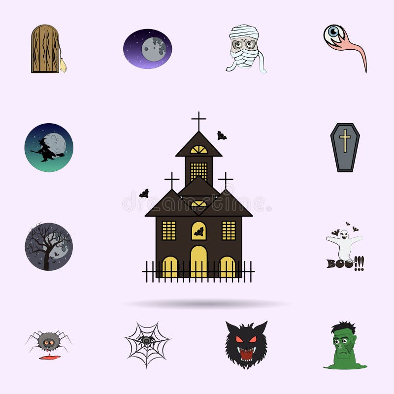ic?ne de ch?teau de fant?me Ensemble universel d'ic?nes de Halloween pour le Web et le mobile illustration stock ic?ne de ch?teau de fant?me Ensemble universel d'ic?nes de Halloween pour le Web et le mobile illustration stock