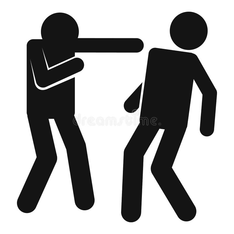 Icône de combat de violence de rue, style simple